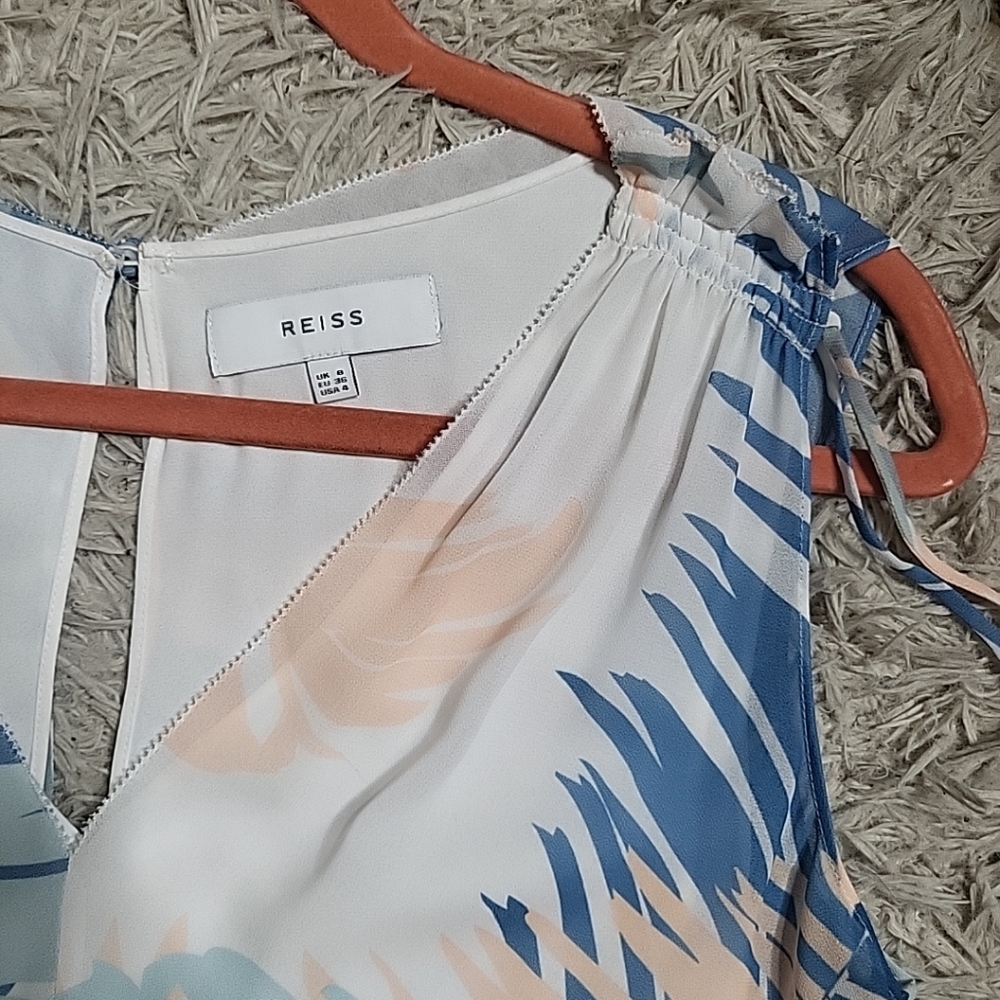 Reiss Dress Tropical Botanical Vacation Resort Travel Summer Spring Wedding 4 - Picture 3 of 12